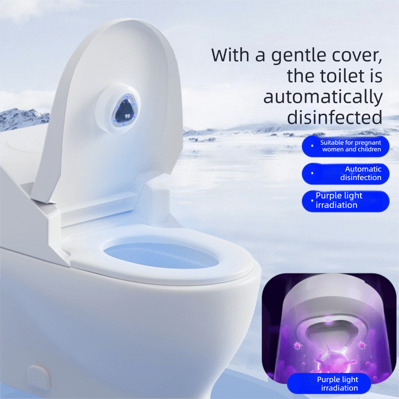 White Automatic UV Toilet Disinfection Light - Rechargeable Smart Sensor