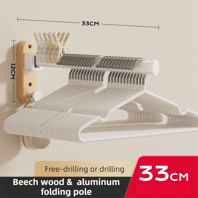 33 cm Moisture Aluminum Folding Towel Rack Integrated Bottom Hook - 90°