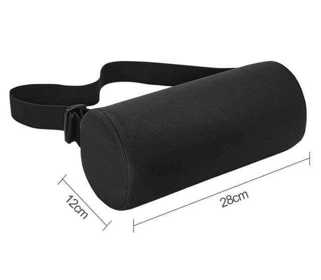 Black Portable McKenzie Method Ergonomic Lumbar Support Roll - Adjustable