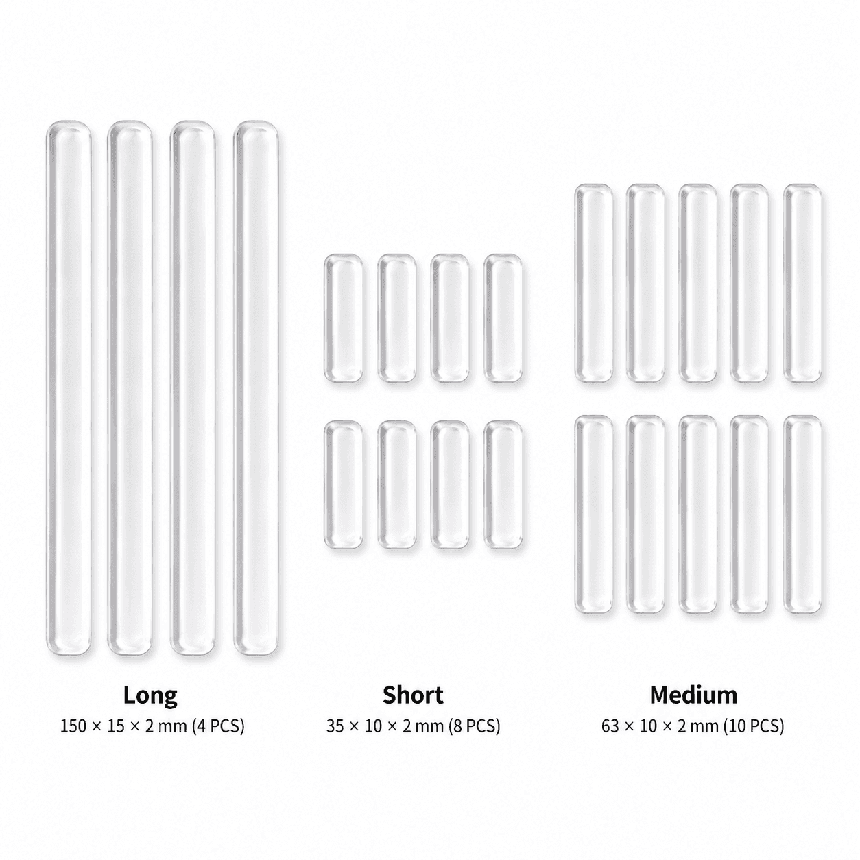 Transparent Anti-Collision Strip Set - Self-Adhesive Silicone Bumper