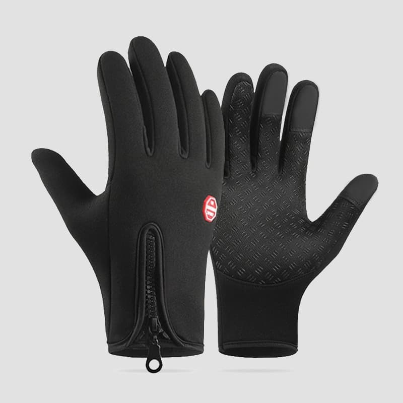 Black M size Winter Outdoor Cycling Gloves - Touch Screen Compatible