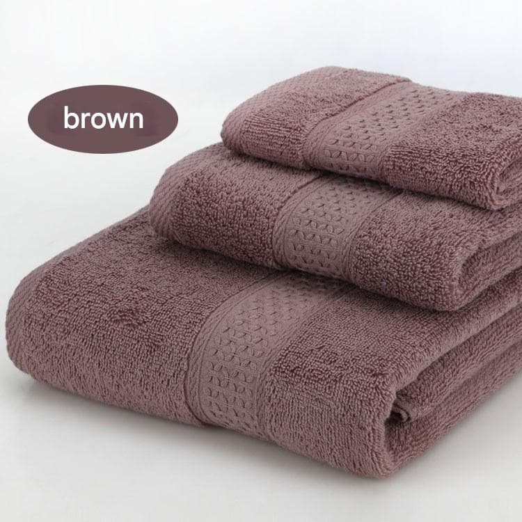3-Piece Brown Towel Set - Soft Absorbent Bath, Hand & Face Towels