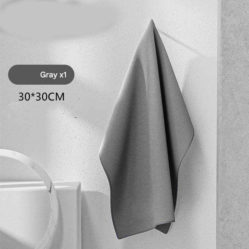 30 × 30 cm Grey Coral Fleece & Suede Microfiber Cloth Double-Sided Car Wash