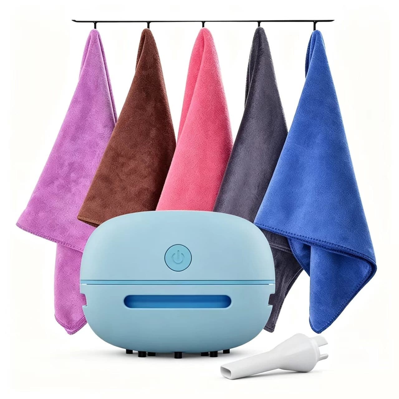 6-Piece Home Cleaning Kit - Blue Rechargeable Mini Desktop Vacuum Cleaner