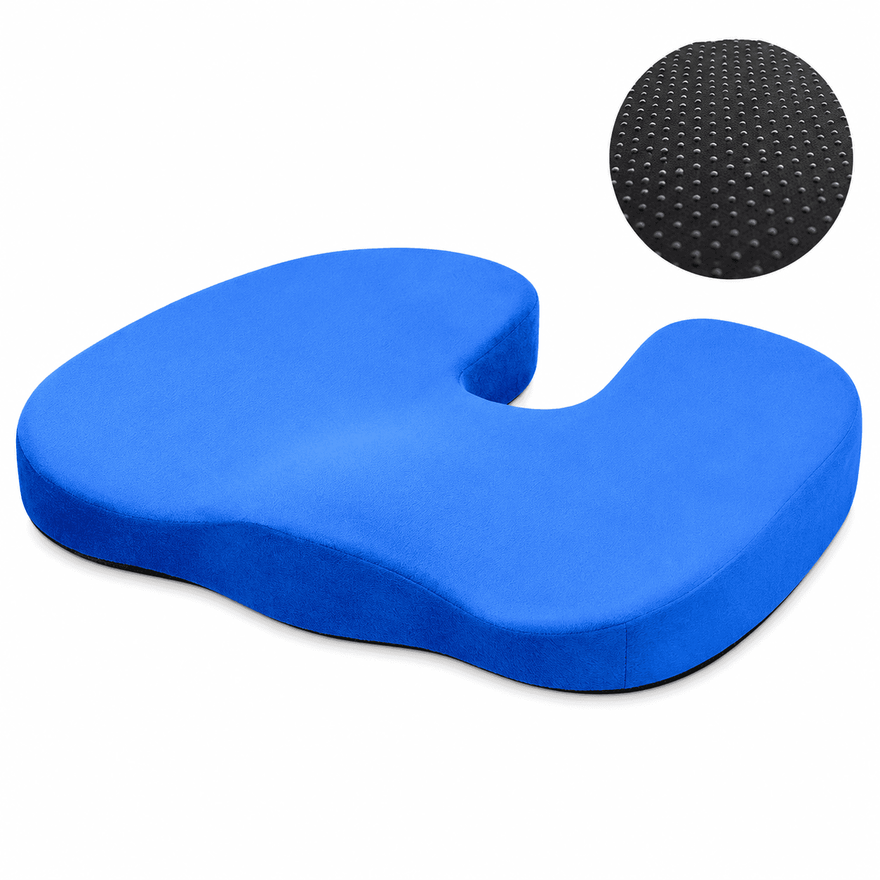 Blue Memory Foam Seat Cushion - 44 × 35 × 6 cm Polyester Chair Pad