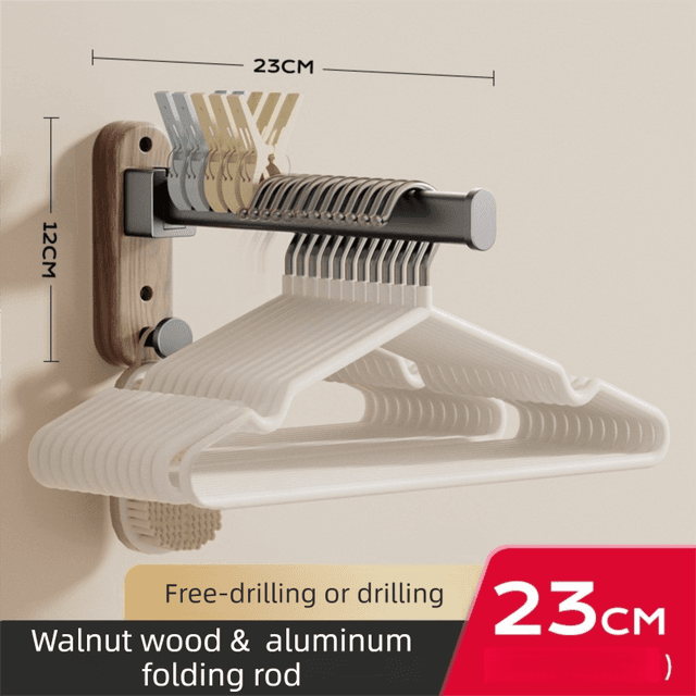 23 cm Moisture Aluminum Folding Towel Rack Integrated Bottom Hook - 90°