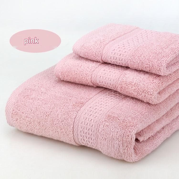 3-Piece Pink Towel Set - Soft Absorbent Bath, Hand & Face Towels