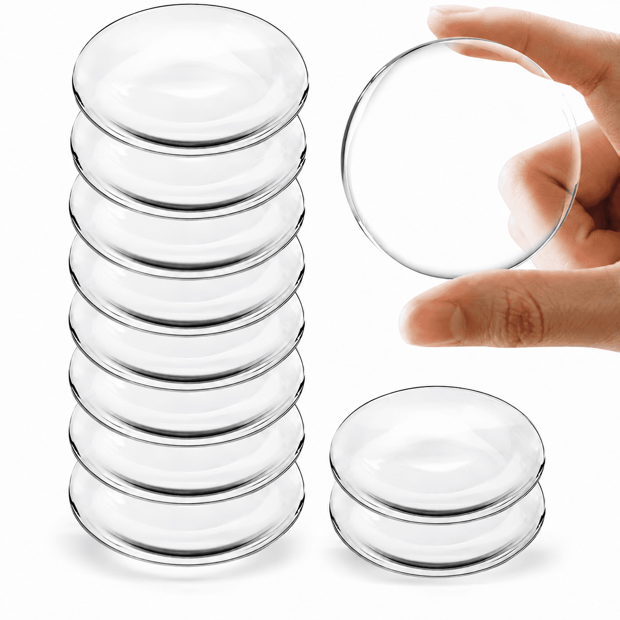 Transparent Door Handle Bumper - 10-Piece 30mm PVC Self-Adhesive Wall