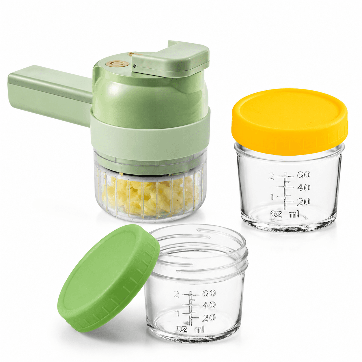 Seasoning Preparation and Storage Set-Green Electric - Green and Yellow