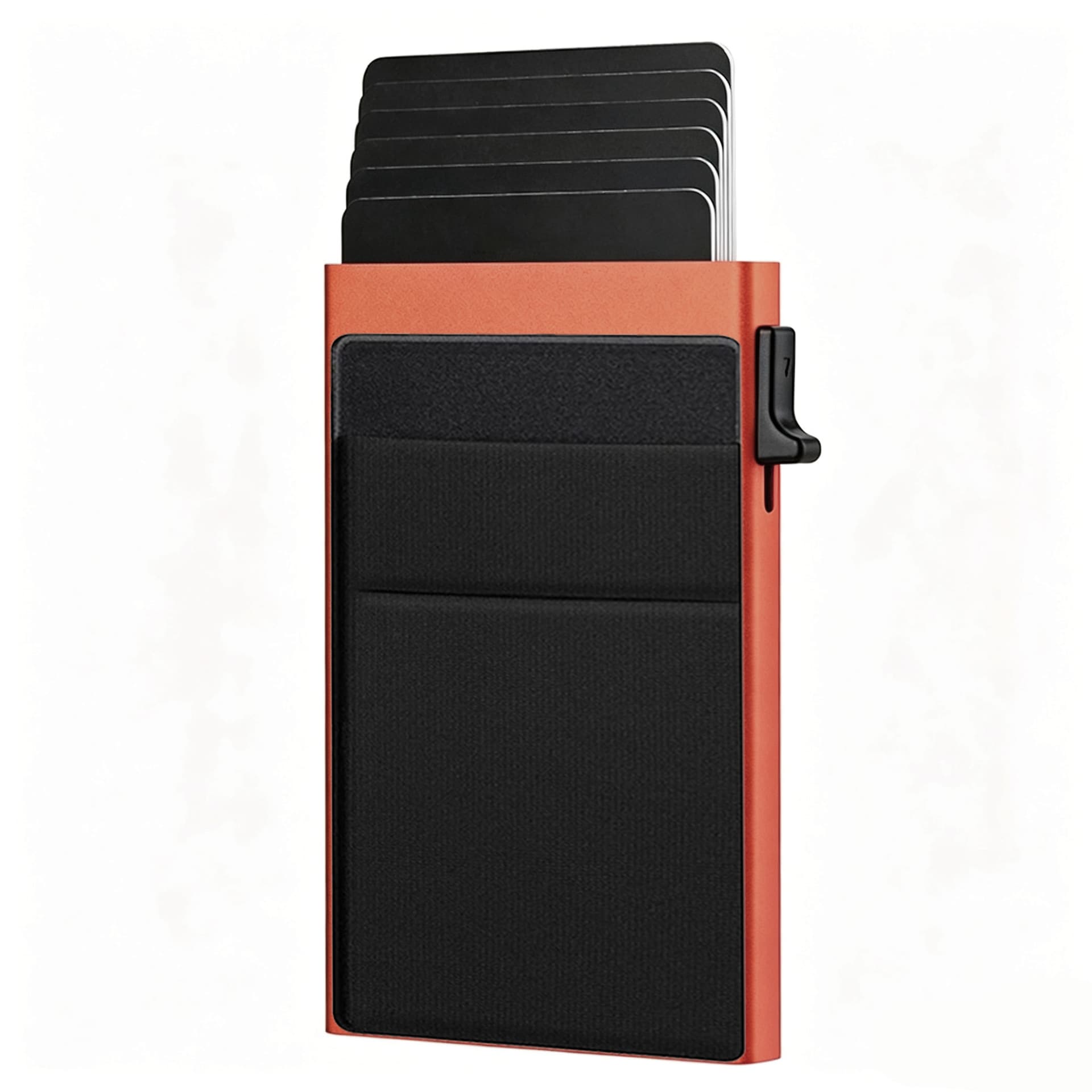 Orange RFID Blocking Aluminum Wallet - Slim Pop Up Card Holder - 10+ Card