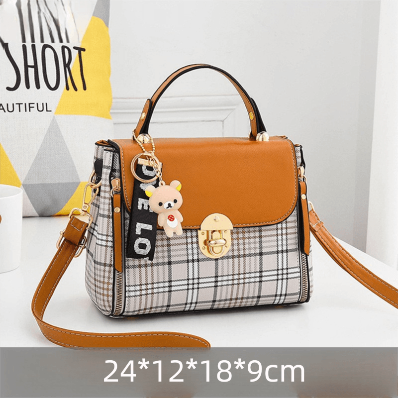 Brown Large Capacity PU Leather Women's Handbag & Shoulder Bag