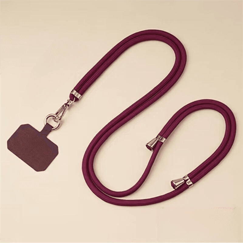 3-Pack Adjustable Wine Red Crossbody Phone Lanyards - Dual Wear Modes