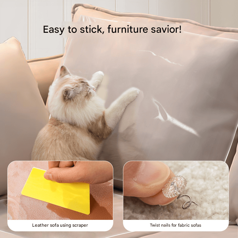 Transparent Cat Scratch Furniture Protector Film - 8 Pack - 305*430mm