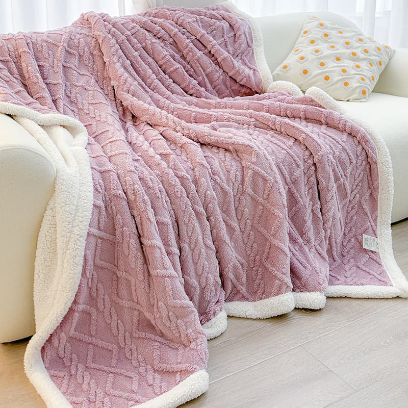 Purple 180 × 200 cm Double Blanket, Taffeta Fleece Blanket - Purple Fleece