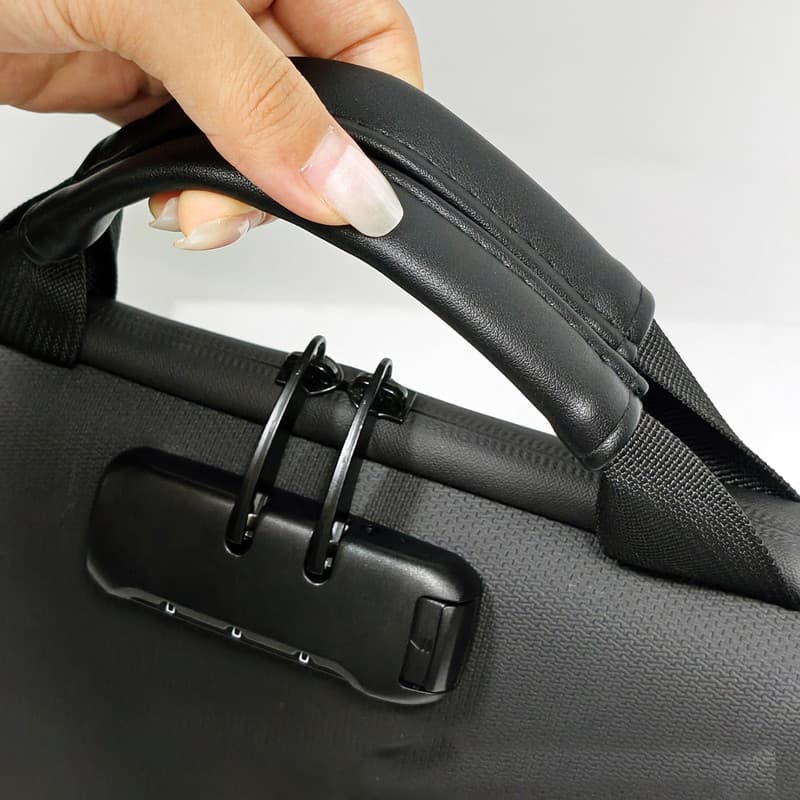 Black Fireproof EVA Hard-Shell File Organizer Briefcase with Combination