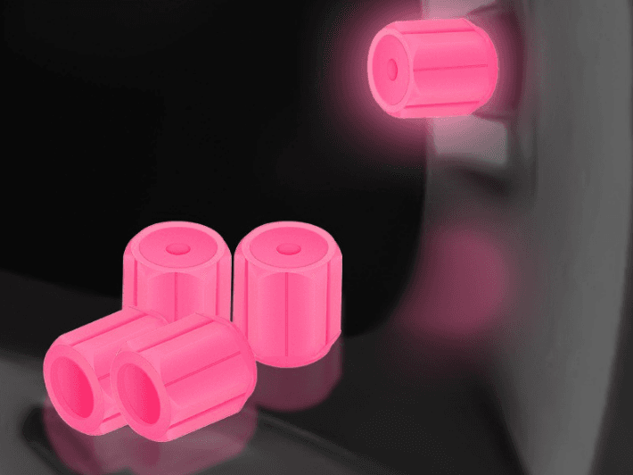 2 Packs of 4 Pink Luminous Tyre Valve Caps Glow in The Dark Universal Wheel