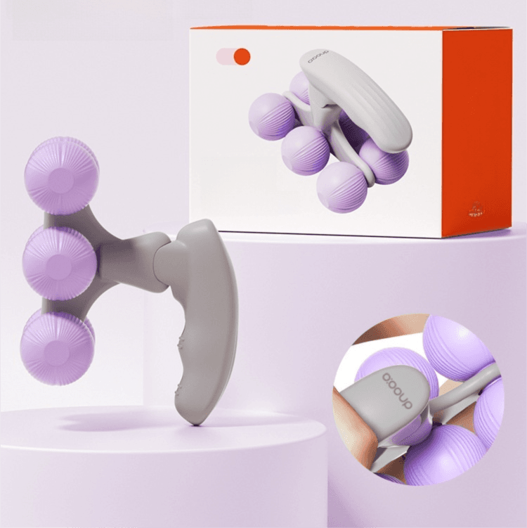 Purple Compact 6-Wheel Handheld Massager - Smooth & Silent, Deep Tissue