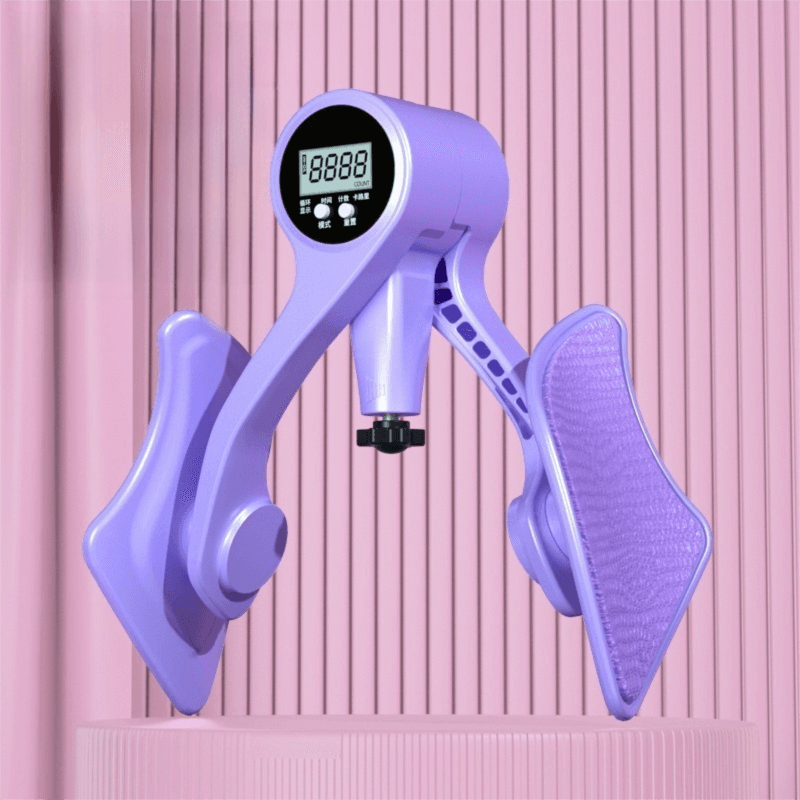2-in-1 Purple Smart LCD Counting Kegel Trainer for Glute Lifting & Leg