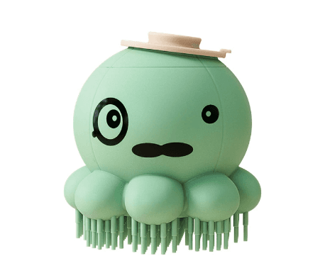 Green 2-Pack Pet Bath Brush with Shampoo Dispenser - Soft Silicone Massager