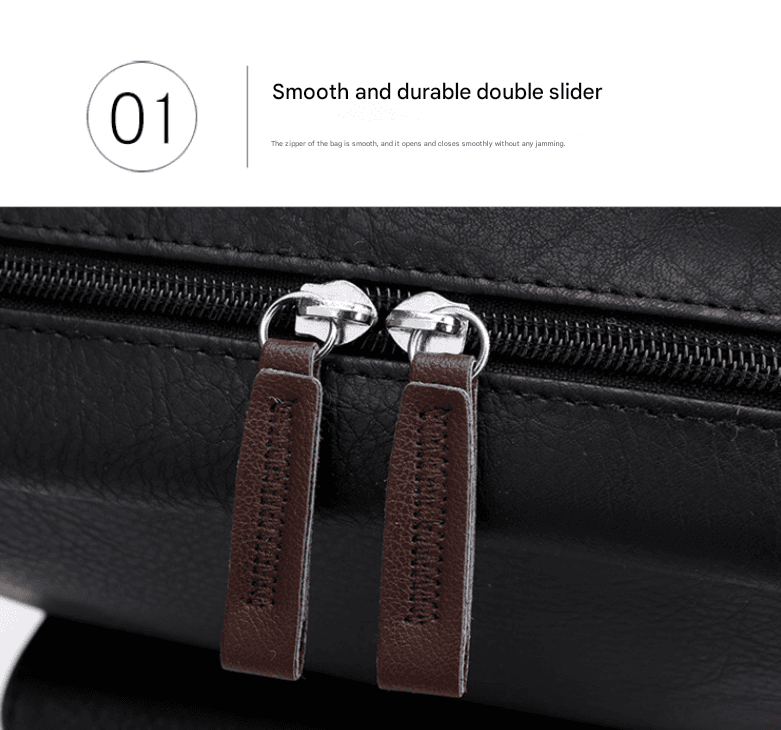 Black Large-Capacity PU Leather Backpack - Business & Travel Companion