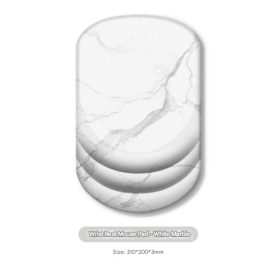 White Ergonomic Mouse Pad with 3D Silicone Gel Wrist Rest - Comfort