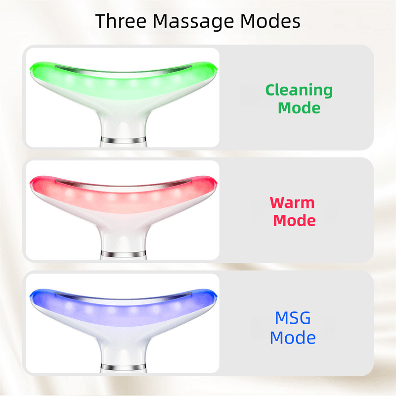 White Color Light Therapy Beauty Tool and Neck Massager - Essence Infusion