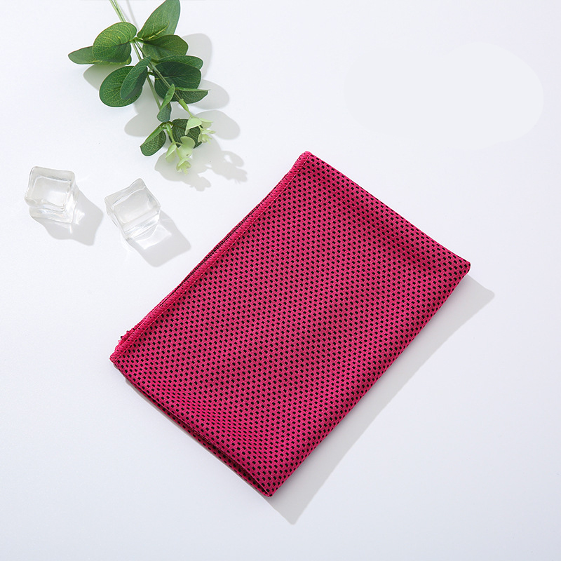 Rose red 5 Pack Instant Cooling Towel Set Soft Breathable Sports Sweat Towel