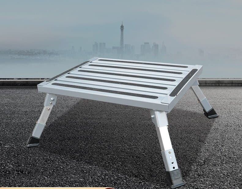 Heavy Duty Aluminum Folding Step Stool - Portable RV Platform and Work Bench
