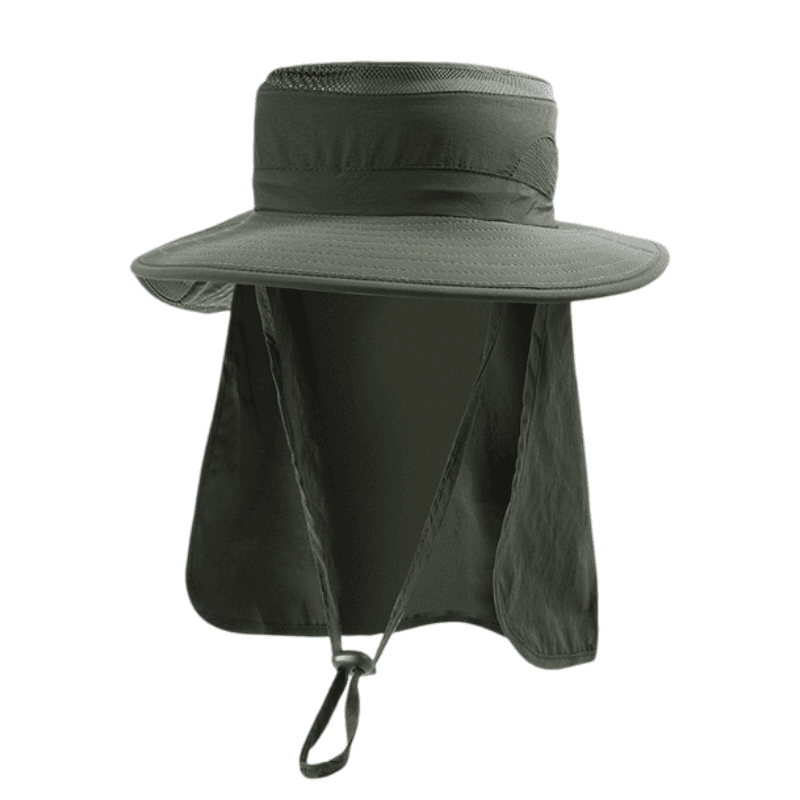 2-Pack Green Men's Adjustable Sun Protection Hat - Wide Brim, Deep Crown