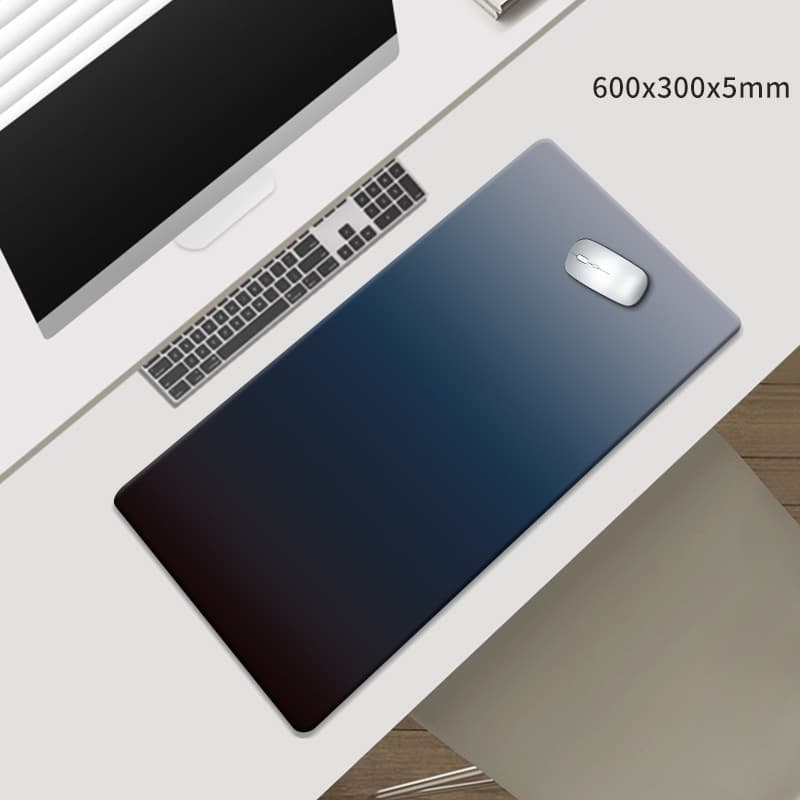 Black-Blue Gradient Large Silicone Mouse Pad - Non-Slip - Black Blue