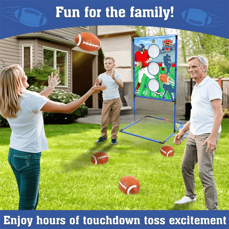 Outdoor/Indoor Portable Rugby Toss Game Set - Football Target Frame & Rugby