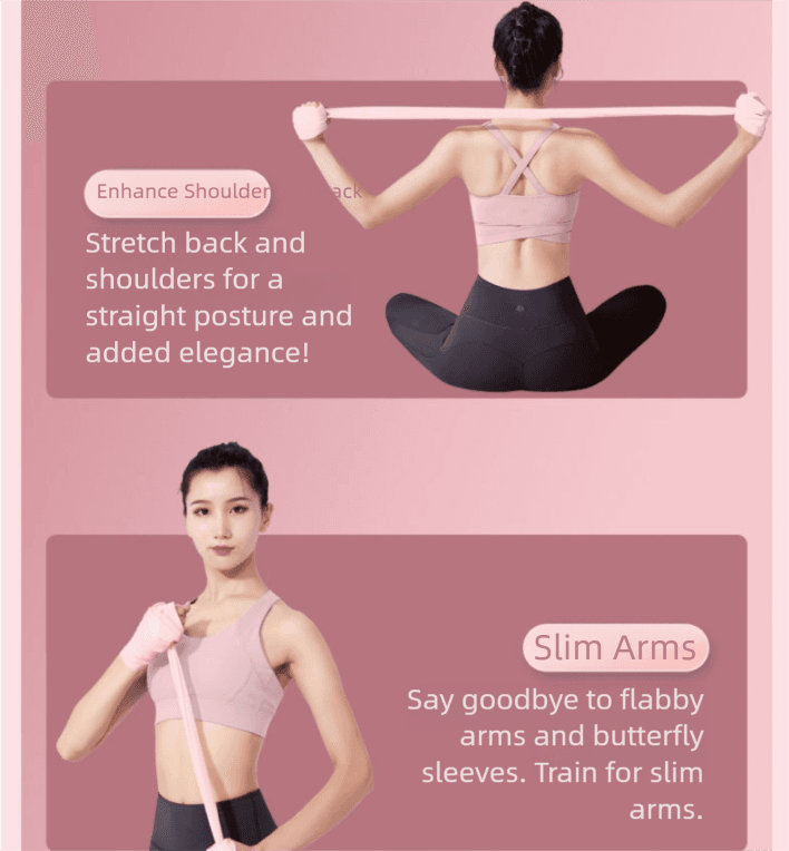 Pink Thickened 2m (60 lbs) Yoga & Fitness Resistance - Pink 2m 60 Workout