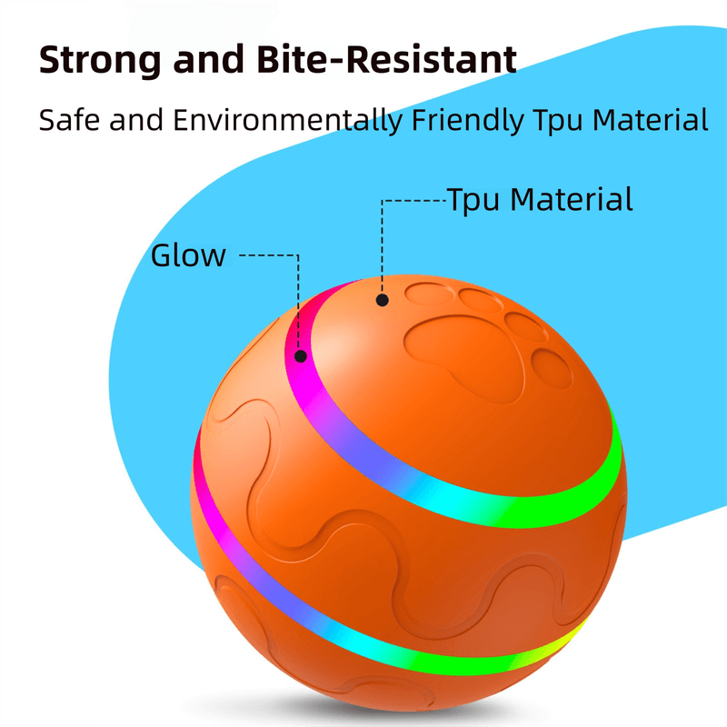 Yellow TPU Smart Interactive Electric Pet Toy Ball - Yellow With Remote