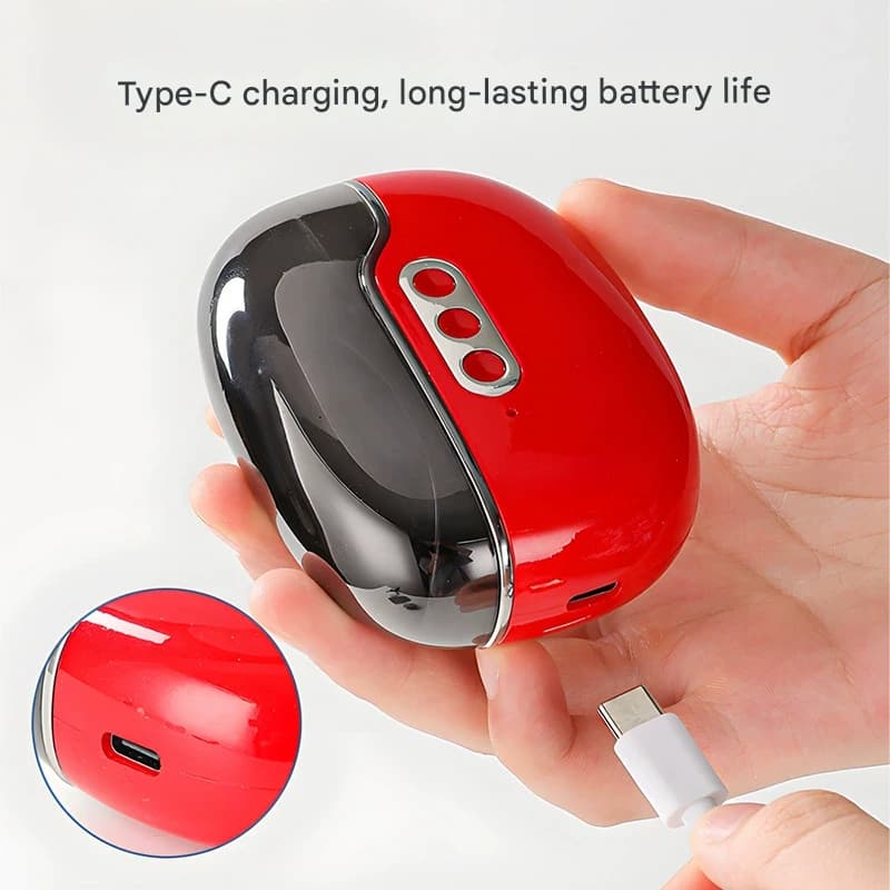 4-in-1 Electric Nail Care Device - Clipper, Grinder, Polisher & UV - Red