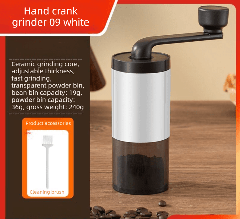 Manual Hand-Crank Coffee Grinder Precision Burr Mill with Adjustable
