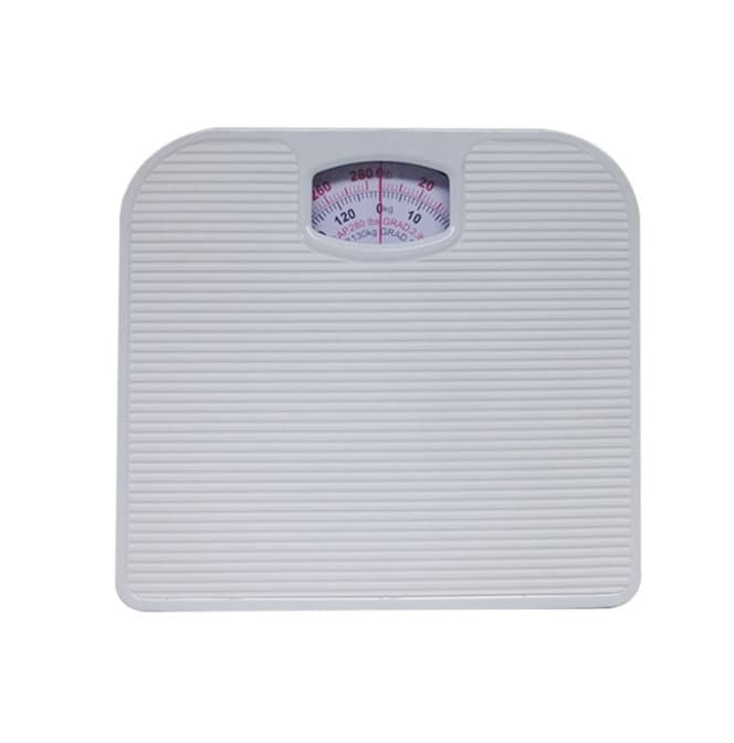 White Classic Mechanical Bathroom Scale - Battery-Free Analog Body Weight
