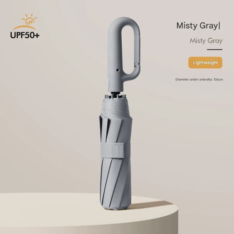 Automatic Open/Close Umbrella with UPF50+ Sun Protection - 10-Rib - Grey