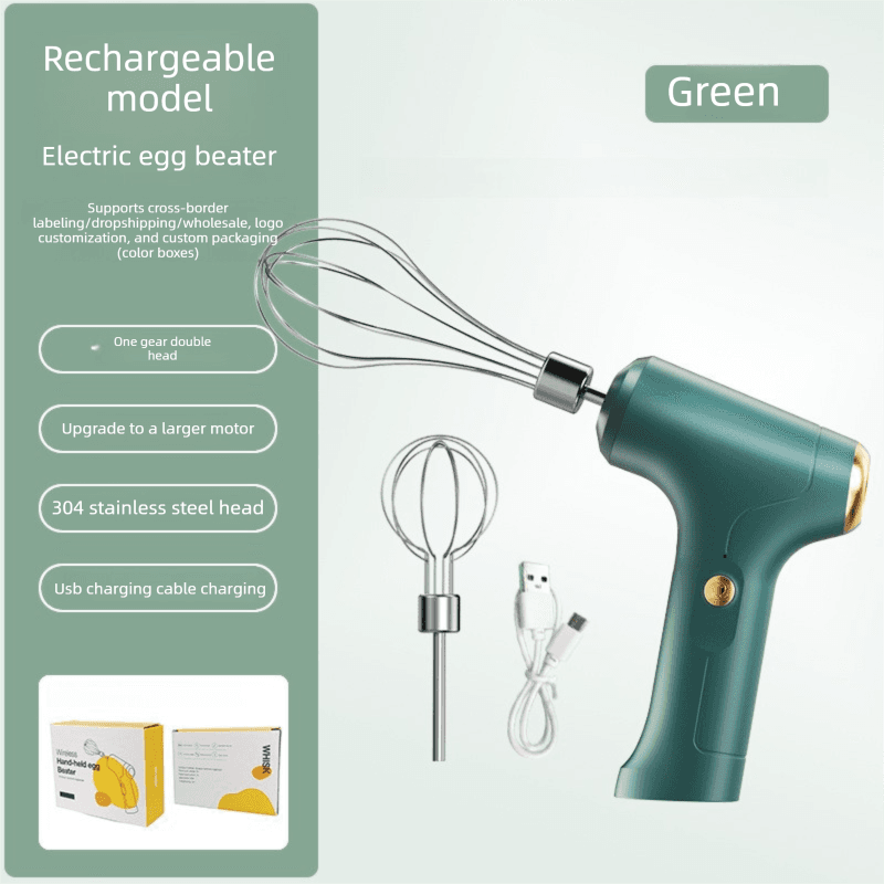 Compact Electric Dual-Head Handheld Egg Whisk Multi-Function Automatic Cream