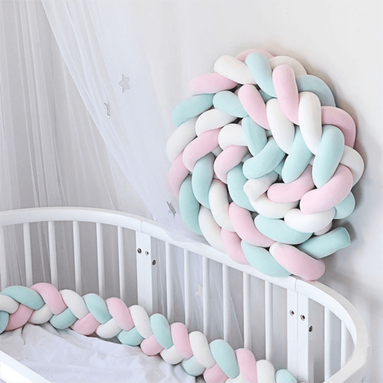 White & Green & Pink 2M Nordic 3-Strand Hand-Braided Knot - White Green Pink