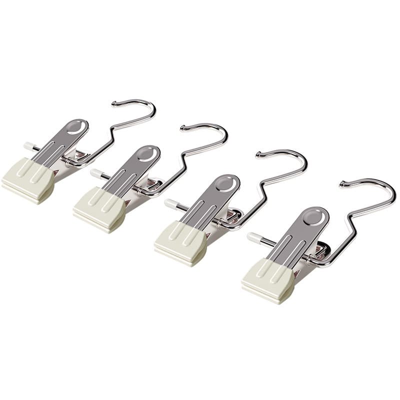 White Stainless Steel Hanging Clips (35-Piece) - Strong Grip for Pants