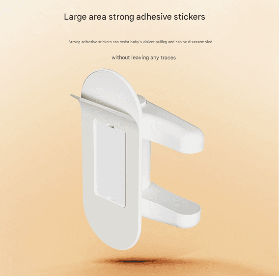 2-Pack White Child Safety Door Lever Lock - No-Drill Door Handle Lock