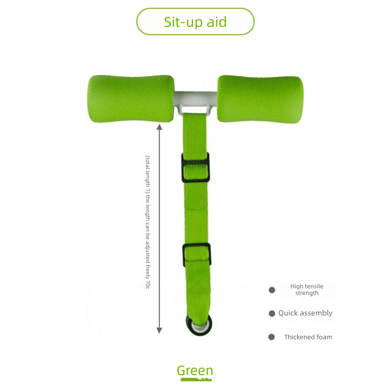 Portable Sit-Up Assistant Bar Door & Bed Anchor Core Trainer - Green