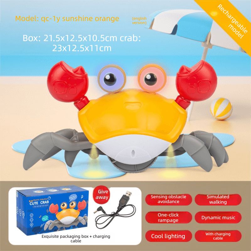 Electric Induction Crawling Crab Baby Toy Interactive Obstacle Avoidance