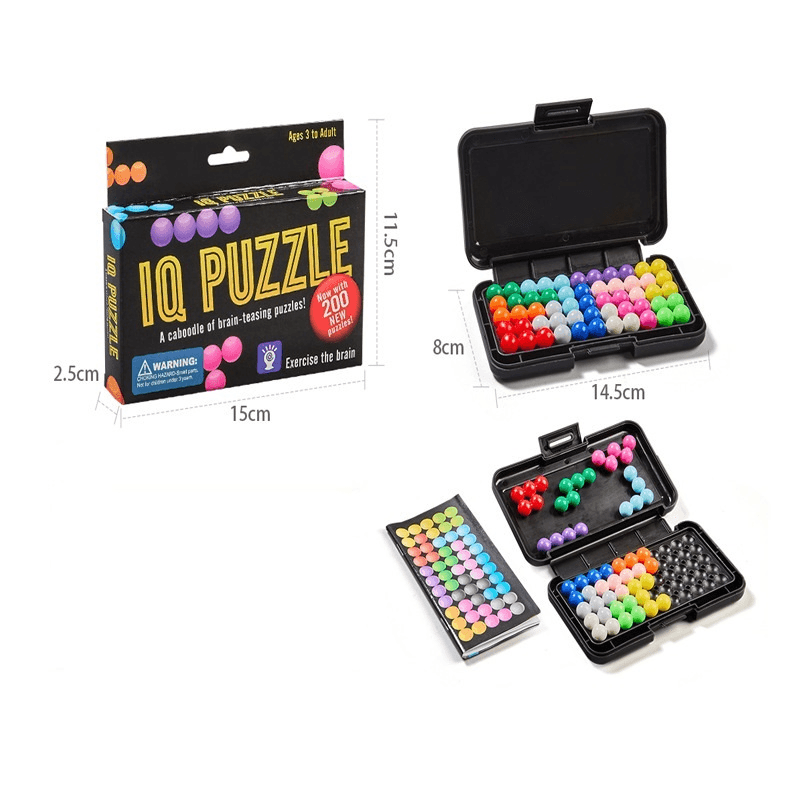 Black rectangle Magic Beads 3D Puzzle - portable, educational logic game