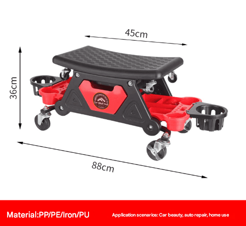 Divided Cup Holder Auto Repair Polishing Stool - Detachable Seat Car Wash