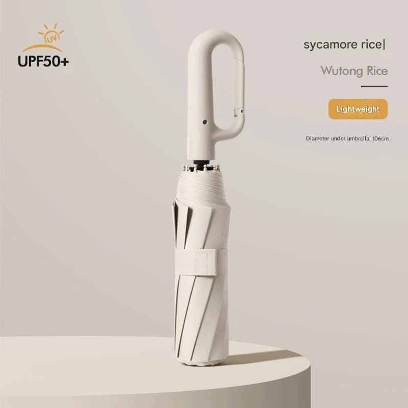 Automatic Open/Close Umbrella with UPF50+ Sun Protection - 10-Rib - Beige