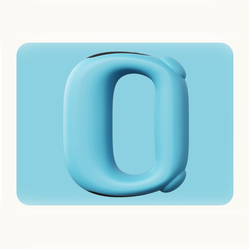 Blue Portable Fascia Massage Ring Vibration Massager with Heat and LED