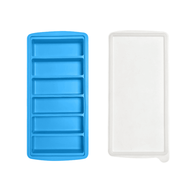2-Packs Blue 6-Grid Extra Long Silicone Ice Cube Tray - Easy Release