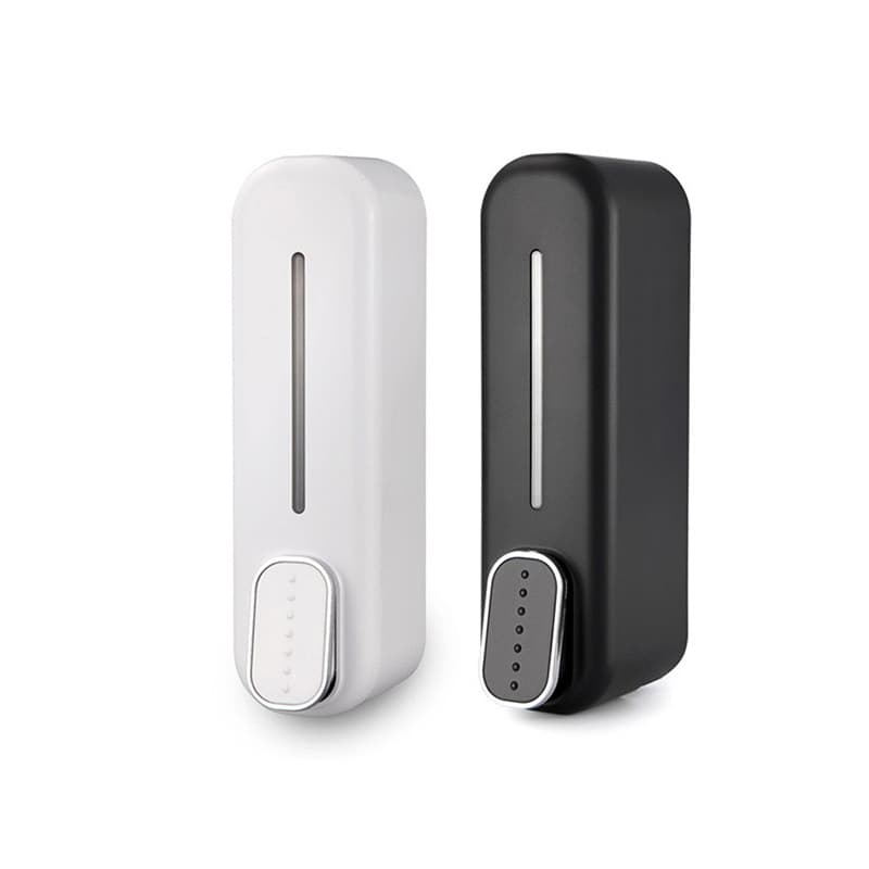 2-Piece (White + Black) Modern Wall-Mounted Press Soap Dispenser - 300 ml