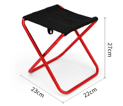 Small Red Ultralight Portable Folding Camping Stool - Compact Aluminum Chair